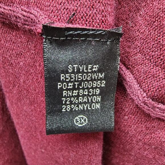 NWT Cyrus Sweater Woman Plus 3X Burgundy Pullover Stretchy Flowy Office Church - Picture 11 of 12
